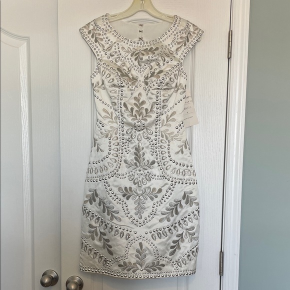 Tony Bowls Dresses & Skirts - Tony Bowls White and Silver Embellished Dress